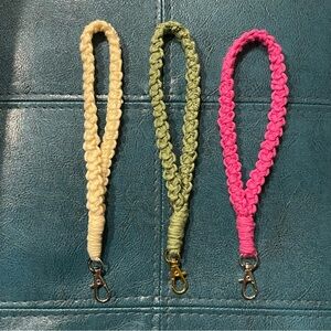Set of Three Handmade crochet wristlets Keychains